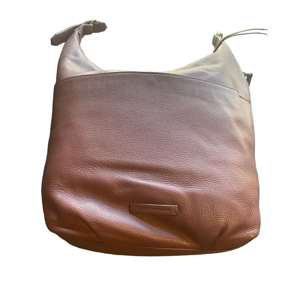 Lucky Brand brown leather over the shoulder  large hobo bag rare